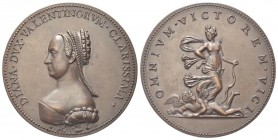 Francia
Diana di Poitiers (contessa di Valentinois e favorita di Enrico II), 1499-1566.
Medaglia post 1880 ca opus sconosciuto.
Æ
gr. 67,22 mm 53...