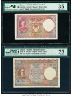 Ceylon Government of Ceylon 2; 5; 10 Rupees 20.12.1941; 4.8.1943; 19.9.1942 Pick 35a; 36; 36A Three Examples PMG Choice Very Fine 35; Very Fine 25; Ve...