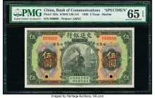 China Bank of Communications, Harbin 5 Yuan 1.12.1920 Pick 129s S/M#C126-141 Specimen PMG Gem Uncirculated 65 EPQ. Two POCs.

HID07501242017

© 2020 H...