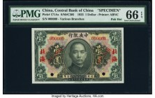 China Central Bank of China, Pak Hoi 1 Dollar 1923 Pick 171As S/M#C305 Specimen PMG Gem Uncirculated 66 EPQ. Two POCs.

HID07501242017

© 2020 Heritag...