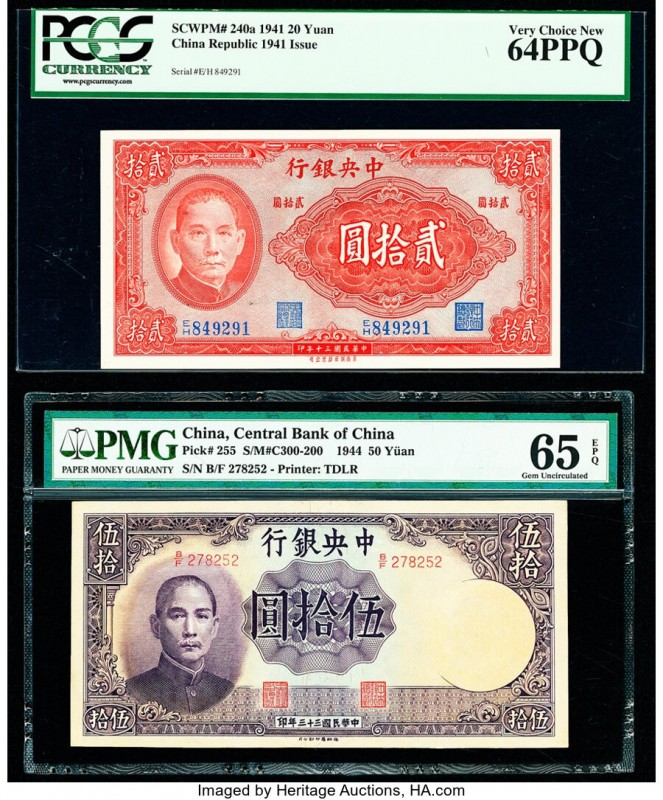 China Central Bank of China 20; 50; 500; 5000 Yuan 1941; 1944 (2); 1947 Pick 240...