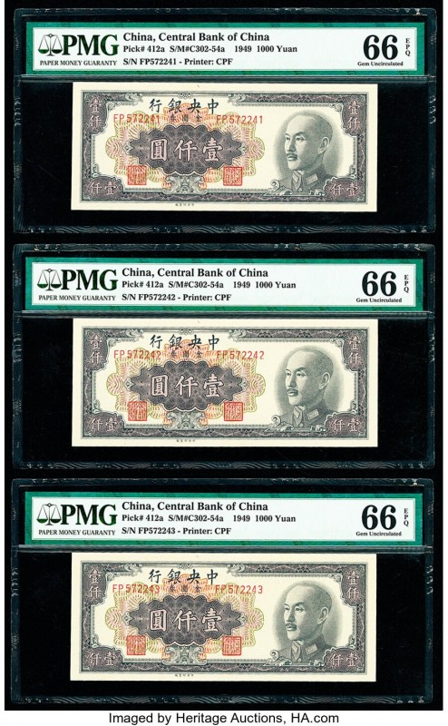 China Central Bank of China 1000 Yuan 1949 Pick 412a Five Consecutive Examples P...