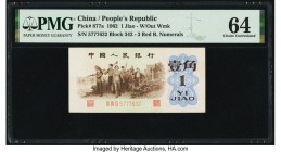China People's Bank of China 1 Jiao 1962 Pick 877a PMG Choice Uncirculated 64. 

HID07501242017

© 2020 Heritage Auctions | All Rights Reserved