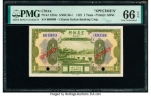 China Chinese Italian Banking Corporation 1 Yuan 1921 Pick S253s Specimen PMG Gem Uncirculated 66 EPQ. Two POCs.

HID07501242017

© 2020 Heritage Auct...