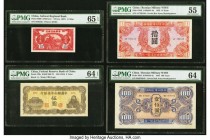 China Anhwei Regional Bank 1 Chiao ND (ca. 1937) Pick S806 PMG Gem Uncirculated 65 EPQ; Federal Reserve Bank of China 5 Yuan ND (1944) Pick J79b PMG C...