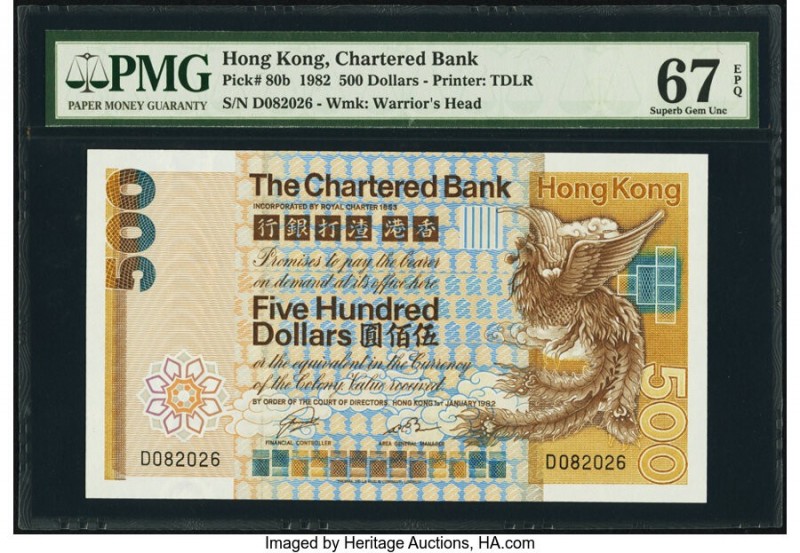 Hong Kong Chartered Bank 500 Dollars 1.1.1982 Pick 80b KNB55 PMG Superb Gem Unc ...