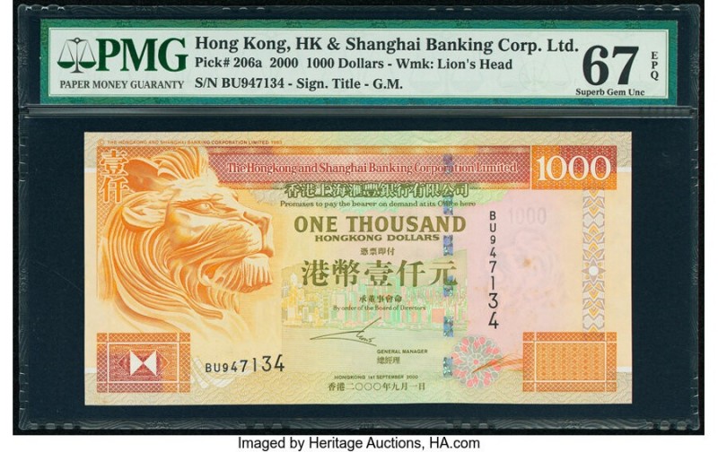 Hong Kong Hongkong & Shanghai Banking Corp. Ltd. 1000 Dollars 1.9. 2000 Pick 206...