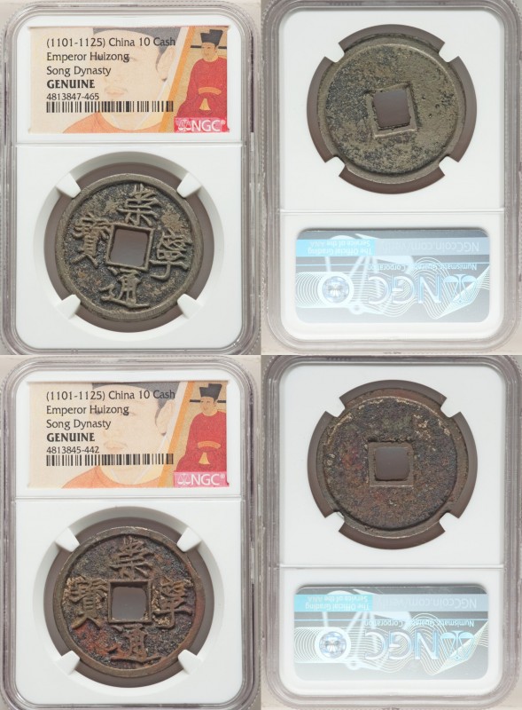 Northern Song Dynasty. Hui-Zong 20-Piece Lot of Certified 10 Cash ND (1101-1125)...