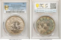 Hsüan-t'ung Dollar Year 3 (1911) AU Details (Environmental Damage) PCGS, Tientsin mint, KM-Y31, L&M-37. No period, extra flame variety. An especially ...