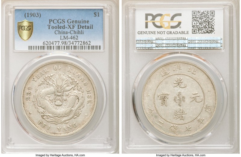 Chihli. Kuang-hsü Dollar Year 29 (1903) XF Details (Tooled) PCGS, KM-Y73.1, L&M-...