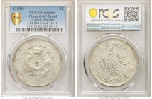 Kiangnan. Kuang-hsü Dollar CD 1901 XF Details (Cleaned) PCGS, KM-Y145a.6, L&M-244, Kann-90. Thick "HAH" variety. Softly struck outer registers highlig...