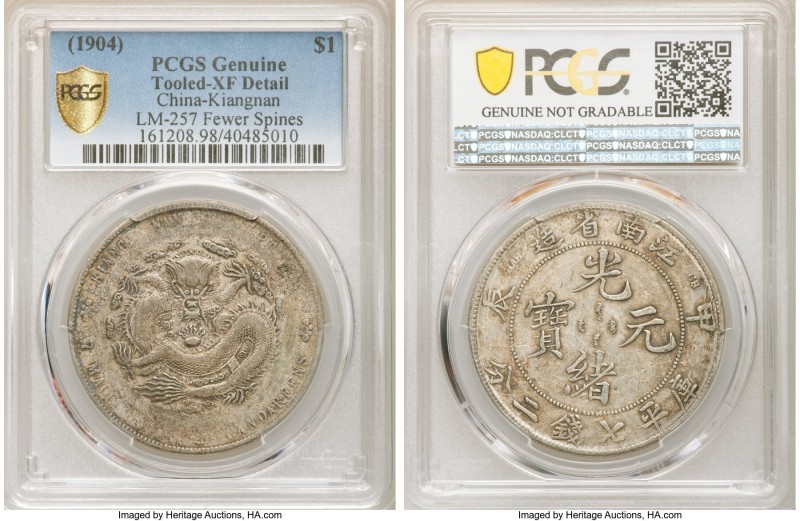 Kiangnan. Kuang-hsü Dollar CD 1904 XF Details (Tooled) PCGS, KM-Y145a.12, L&M-25...