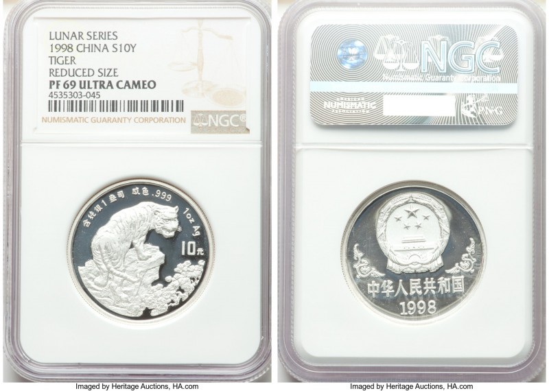 People's Republic silver Proof "Year of the Tiger" 10 Yuan 1998 PR69 Ultra Cameo...