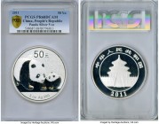 People's Republic silver Proof Panda 50 Yuan (5 oz) 2011 PR68 Deep Cameo PCGS, KM1984, PAN-542A. Exceptionally well-struck and highly frosted.

HID098...
