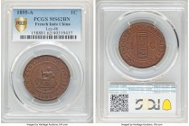 French Colony Cent 1895-A MS62 Brown PCGS, Paris mint, KM7, Lec-46. A thoroughly pleasing chocolate-brown example of this relatively low-mintage, one-...