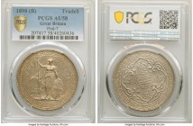 Victoria Trade Dollar 1898-(b) AU58 PCGS, Bombay mint, KM-T5, Prid-7. A scarcer subvariety bordering on Mint State preservation with trivial amounts o...