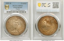 Victoria Trade Dollar 1899-B MS63 PCGS, Bombay mint, KM-T5, Prid-8. A seemingly stippled surface decorates this choice representative, exhibiting a he...