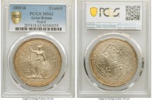 Victoria Trade Dollar 1899-B MS62 PCGS, Bombay mint, KM-T5, Prid-8. Near-choice in every regard with only the lightest degree of scattered marks hidde...