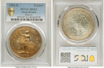 Edward VII Trade Dollar 1902-B MS63 PCGS, Bombay mint, KM-T5, Prid-13. Bathed in an impressive array of autumnal tones and full in both the quality an...