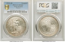 George V Trade Dollar 1911-B MS64 PCGS, Bombay mint, KM-T5, Prid-21. Near-gem and tinged with scant honeyed patination and ample eye appeal.

HID09801...