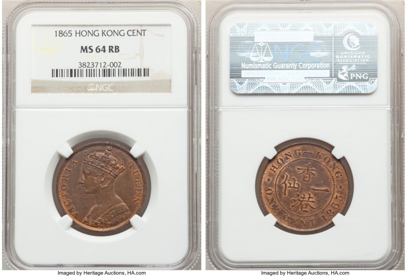 British Colony. Victoria Cent 1865 MS64 Red and Brown NGC, KM4.1. An issue that ...