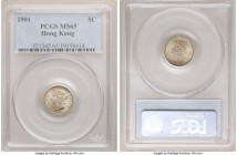 British Colony. Victoria 3-Piece Lot of Certified 5 Cents 1901 PCGS, 1) 5 Cents 1901 - MS65 2) 5 Cents 1901 - MS65 3) 5 Cents 1901 - MS63 KM5. Sold as...
