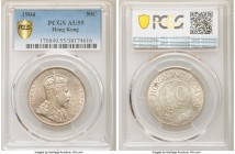 British Colony. Edward VII 50 Cents 1904 AU55 PCGS, KM15. A captivating, near Mint State example displaying strong traces of original luster amidst ap...