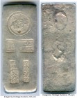 British Colony. Xiangxin Gold Shop silver Xianggang Yintiao Bar 6 Taels ND (c. 1960s) XF, cf. Cribb-XC.A.1274 var. (arrangement of stamps). 79x31mm. 1...