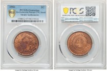 British Colony. Victoria Cent 1901 UNC Details (Environmental Damage) PCGS, KM16. An otherwise superb offering with generous Red and Brown surfaces ap...