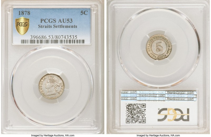 British Colony. Victoria 5 Cents 1878 AU53 PCGS, KM10, Prid-127. 

HID0980124201...