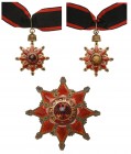 ALBANIA
Order of the Black Eagle
A Grand Officer’s group of the Order: gilt silver badge, 70x52 mm, in the form of an elaborate, red enameled, 8-poi...