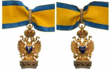 AUSTRIA
The Imperial Austrian Order of the Iron Crown
A 2nd Class, 2nd Model around 1860, instituted in 1816, neck badge, 60x29 mm, GOLD, with finel...