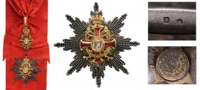 AUSTRIA
The Imperial Order of Franz Joseph
A Grand Cross Set of the 2nd Model, 1st Class, instituted in 1849. Sash Badge, 69x37 mm., GOLD, both side...