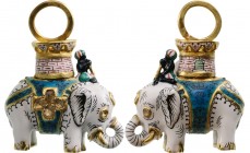 DENMARK
The Order of the Elephant
An Order’s miniature jewel in GOLD, enamels, painting and brilliants; suspension ring made of 
gold wire of squar...