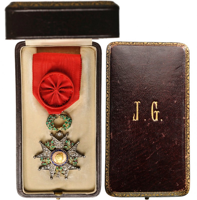 FRANCE
Order of the Legion of Honour
A “jewelled” Knight’s badge, 62x46mm in g...