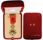 FRANCE
Order of the Legion of Honour
A jewelled miniature of the Officer’s Cross, 33x21 
mm, Silver and GOLD, profusely set with brilliant 
and em...