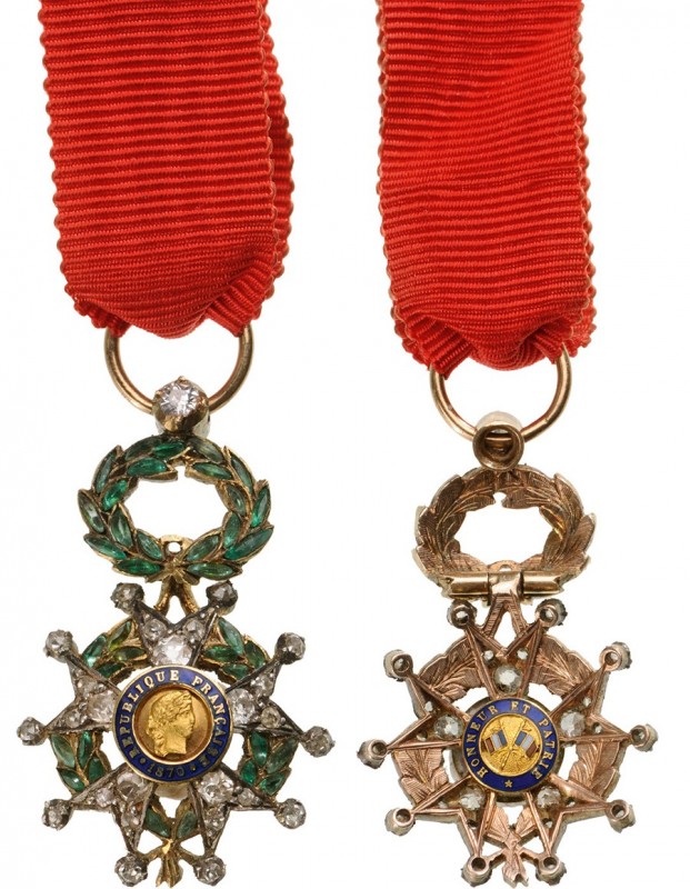 FRANCE
Order of the Legion of Honour
A jewelled miniature of the order, 30x19 ...