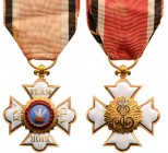 Germany – Hohenlohe
Order of the Phoenix, 1757
Knight’s Cross in GOLD, 45x37 mm, both sides enameled, somme damages, original suspension ring and ri...