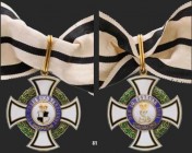 Germany – Hohenzollern
House Order of Hohenzollern
Commander’s Cross 2nd Class, instituted in 1891. Neck Badge, 44 mm, GOLD, both central medallions...