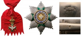 Germany – Saxe Weimar
Order of the White Falcon
A Grand Cross Set of the 2nd Type (1815–1918): sash badge, 83x49 mm, in GOLD with green enameled arm...