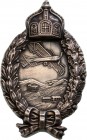 GERMANY - EMPIRE
WWI Pilot's Badge
Breast Badge, 75x45 mm, Silver, hallmarked "800", maker's mark "C.E. Juncker-Berlin", original pin on reverse. R!...
