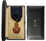 GREAT BRITAIN
The Most Eminent Order of the Indian Empire
A Companion’s badge in GOLD with red and green enameled “rose”; centre medallion in GOLD w...