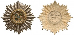 GREECE
The Order of the Redeemer
A 1st type Grand Cross breast star of the early, official, embroidered type, 81 mm, with rays of silver-strip and p...