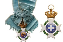 GREECE
The Order of the Redeemer
A Grand Cross Sash Badge of the transitional type to the 2nd model: large sash badge, 108x72 mm, 
in GOLD with whi...