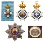 GREECE
The Order of the Redeemer
A Grand Cross set of the transitional type to the 2nd model: with Bavarianmade badge in GOLD, 110x73 mm, blue outer...