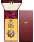 GREECE
The Order of George I
A complete Grand Cross set with Swords: sash badge, 80x46 mm, in gilt 
Silver, white and red enamels, large, crossed s...