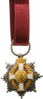GREECE
The Order of George I
A Grand Cross star’s miniature, 14x12 mm, in Silver, with centre made of gilt silver 
and white enamel; with suspensio...