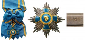 GREECE
The Order of Honour and Merit
A Grand Cross set: Sash badge, 93x56 mm, in gilt Silver with blue enamelled arms; blue enameled 
centre medall...