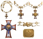 GREECE
Royal Family and Dynastic Order of St. George and Constantine
A complete group of Knight of Collar: gilt silver neck chain composed by 8 lion...