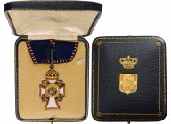 GREECE
Royal Family and Dynastic Order of St. George and Constantine
A commander’s badge, 62x36 mm, in gilt silver and enamels, with fine miniature ...